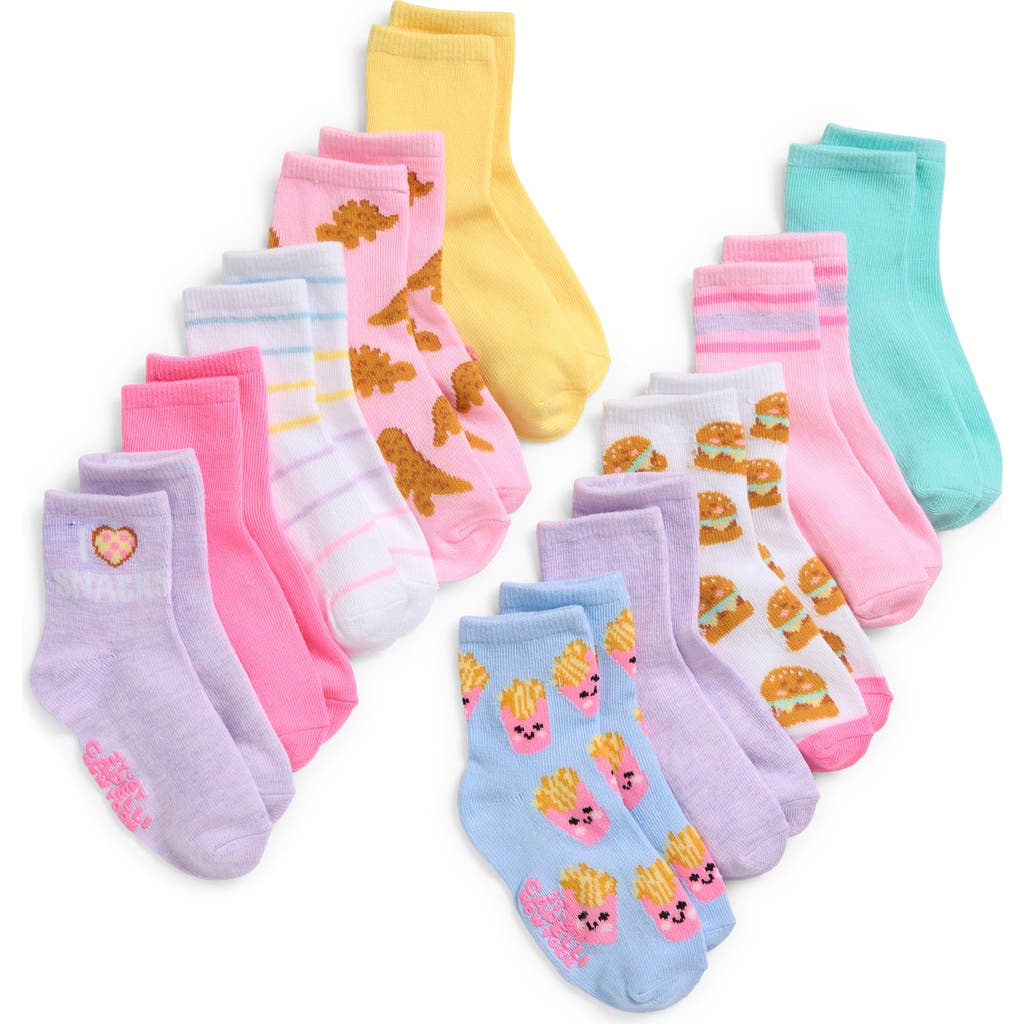 CAPELLI NEW YORK CAPELLI NEW YORK KIDS' I LOVE SNACKS ASSORTED 10-PACK GRIPPER CREW SOCKS