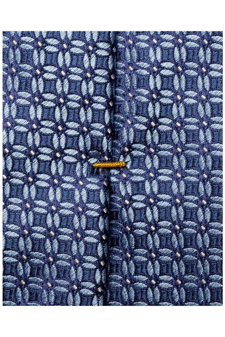 Floral Geometric Silk Tie, Alternate, color, NAVY