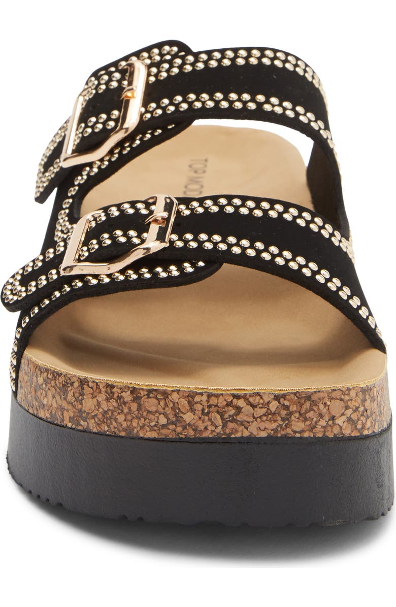 TOP MODA Avril Platform Slide Sandal, Alternate, color, Black Nub