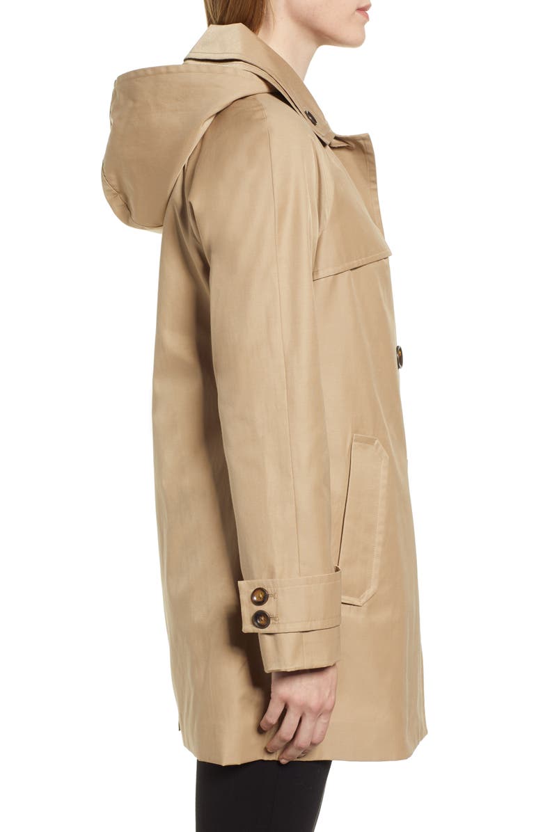 London Fog Removable Hood Raincoat, Alternate, color,