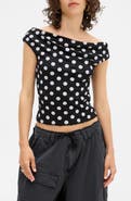 BDG Urban Outfitters Fia Polka Dot Off the Shoulder Top