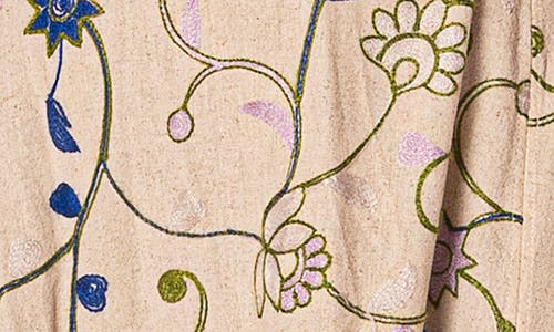 Maaji Purple Meadow Romina Embroidered Underwire Lace-up Cover-up Sundress In Multi