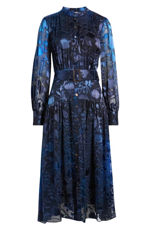 The Pippa Burnout Floral Long Sleeve Dress