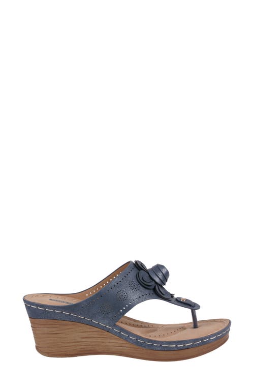 Gc Shoes Willa Flower Wedge Sandal In Blue