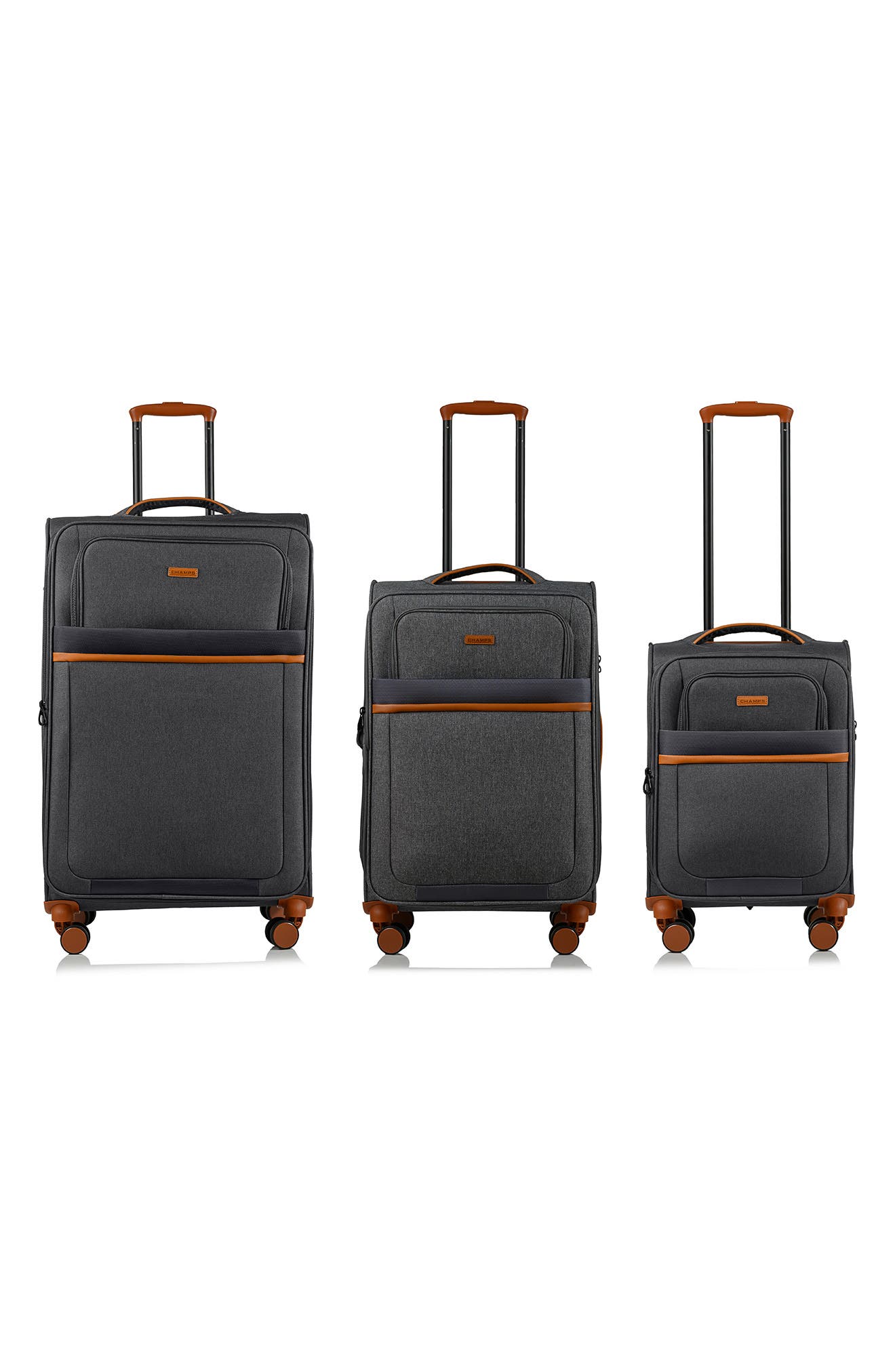 CHAMPS Classic II Collection Luggage 3-Piece Set, Alternate, color, Grey