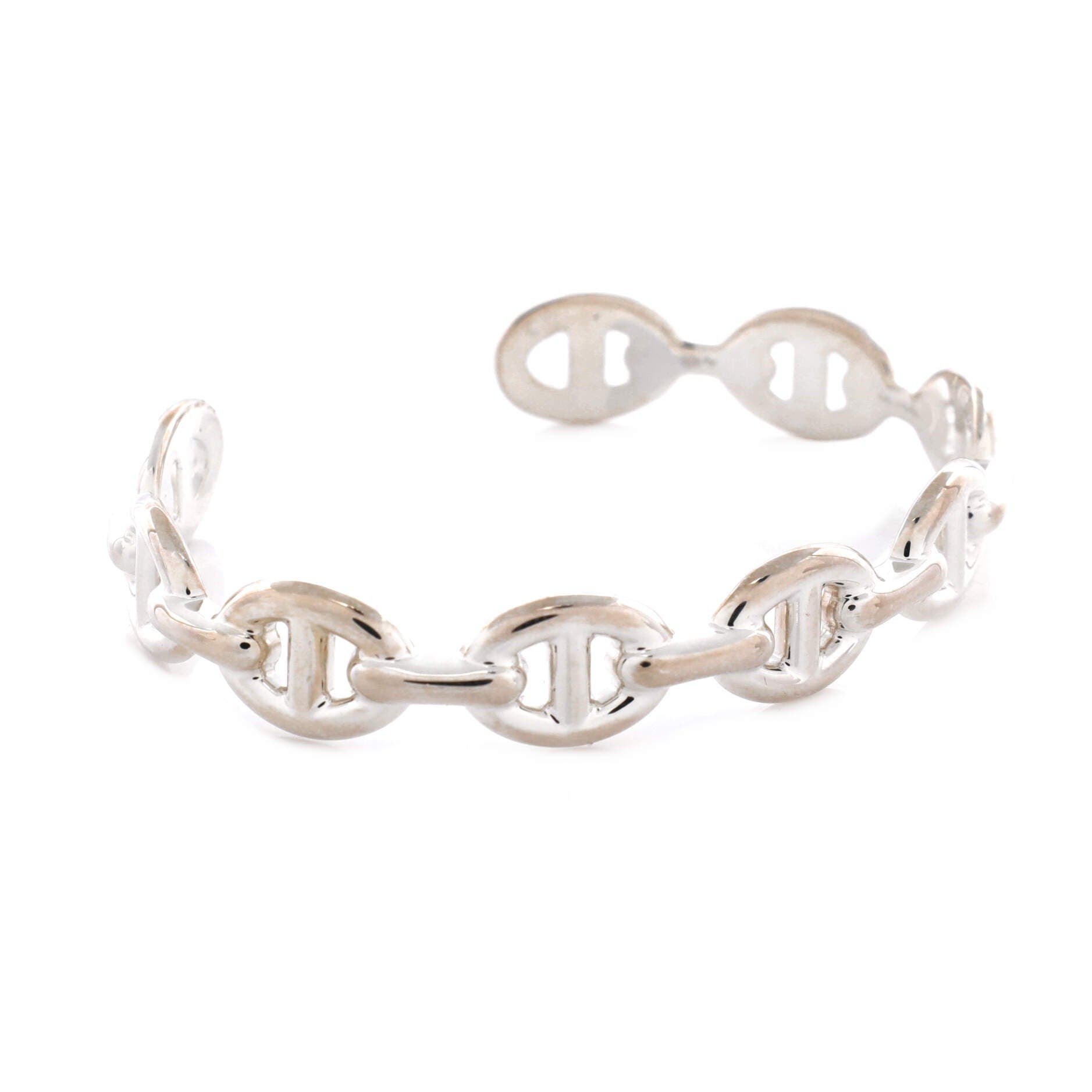 Chaine d'Ancre Enchainee Cuff Bracelet Sterling Silver Medium, Alternate, color, Metallic Silver