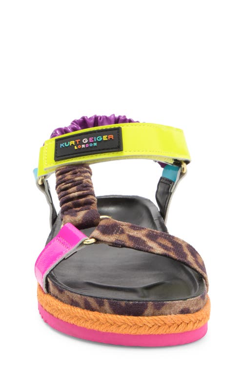 Kurt Geiger Mini Orion Espadrille Sandals In Leopard Neon Multi