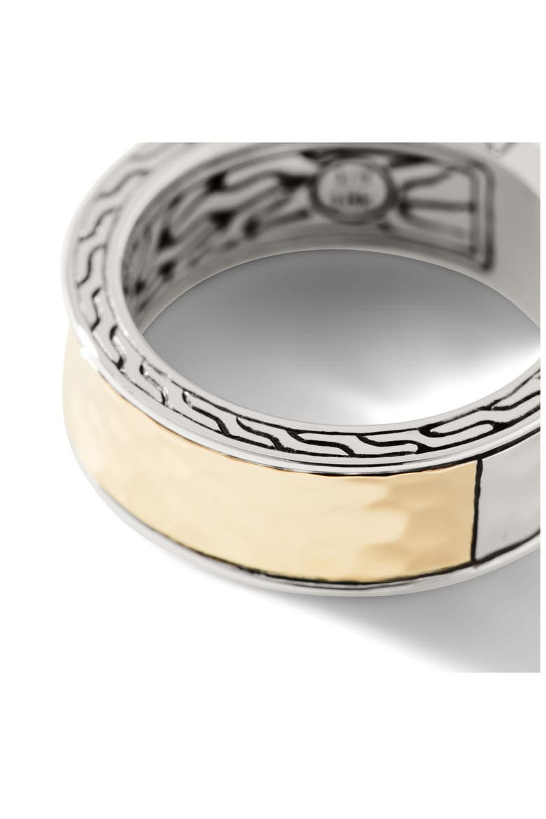 Carved Chain Palu Band Ring, Silver, Gold, Alternate, color, SILVER/ GOLD