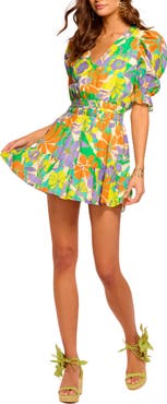 Ramy Brook Susan Retro Floral Print Minidress