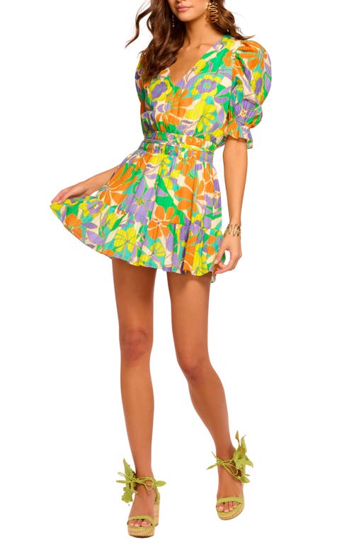 Shop Ramy Brook Susan Retro Floral Print Minidress In Retro Garden