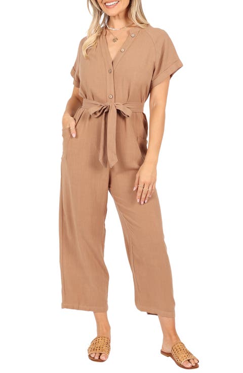 Archie Tie Waist Linen Jumpsuit