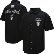 Mitchell & Ness Men's Mitchell & Ness Black New York Knicks Hardwood Classics Camp Shirt