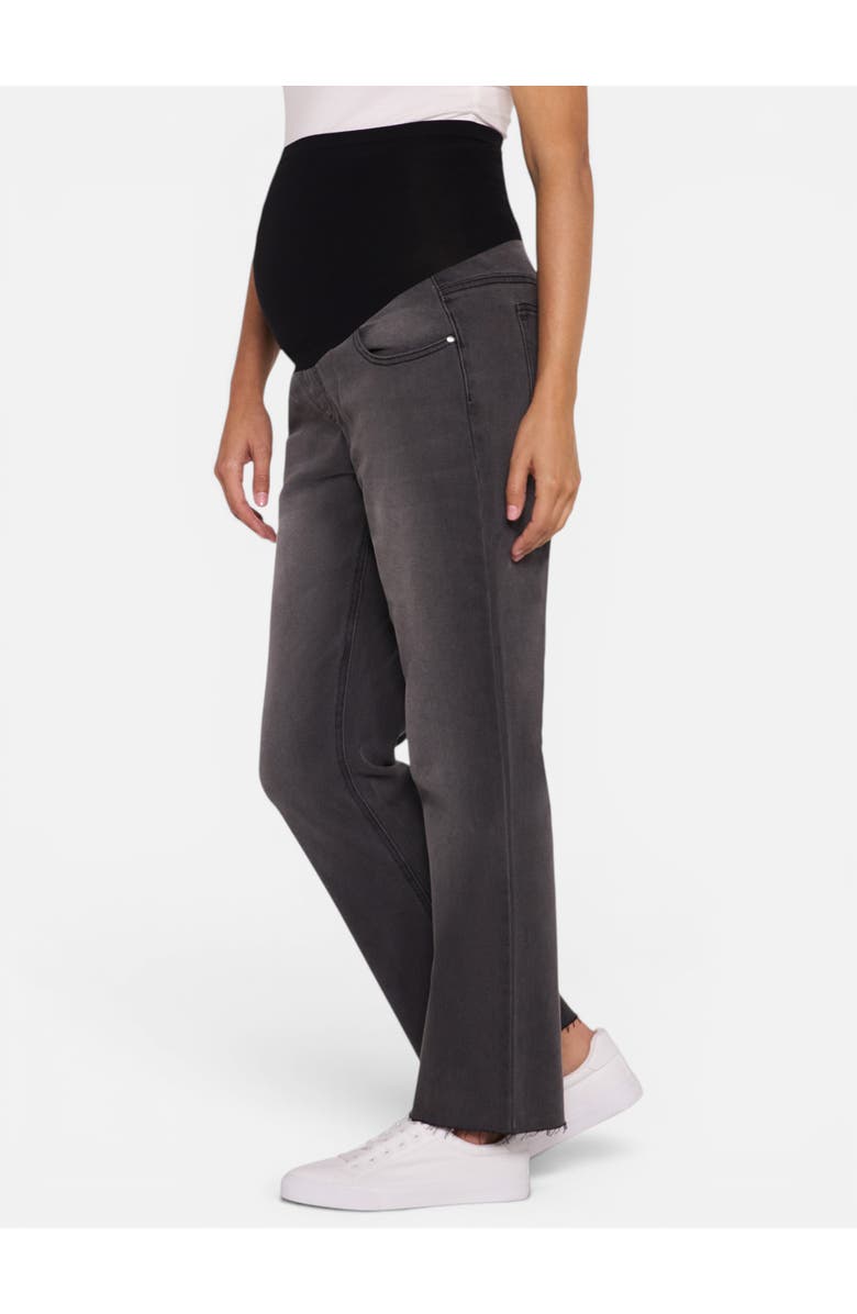 MOTHERHOOD MATERNITY Secret Fit Over the Belly Slim Straight Leg Jeans, Alternate, color, Black Stone Wash