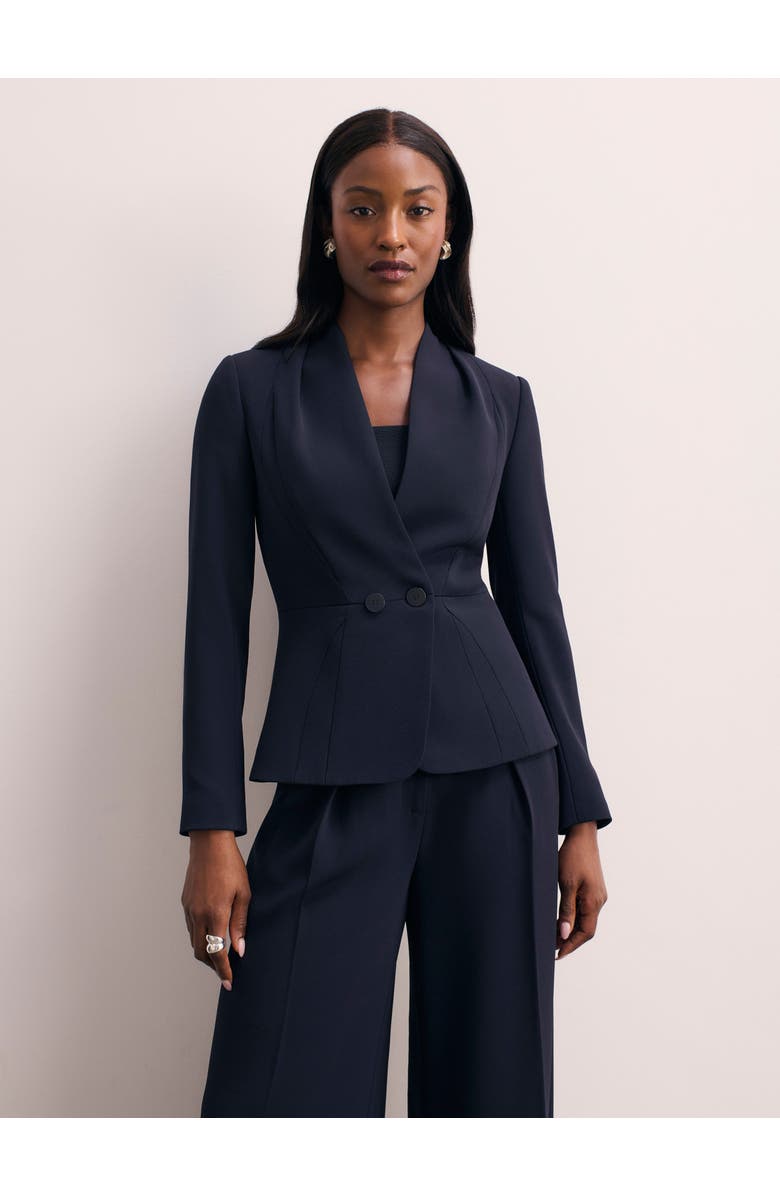 The Fold Arno Clever Crepe Blazer, Main, color, Navy