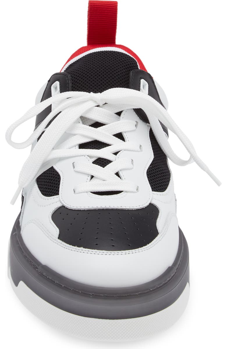 Christian Louboutin Astroloubi Mixed Media Low Top Sneaker, Alternate, color, White/ Black