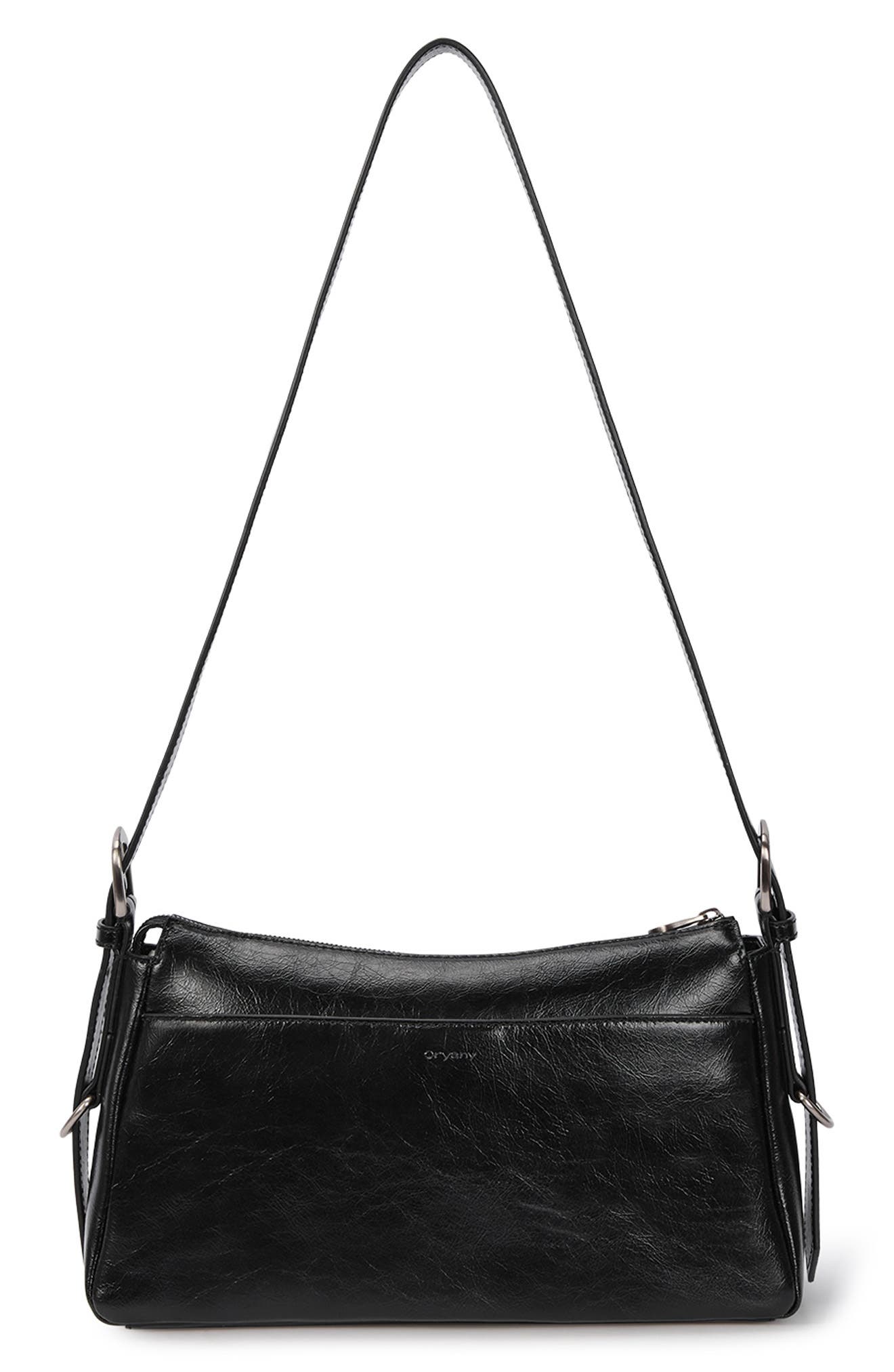 Oryany Moto Leather Shoulder Bag, Alternate, color, Black