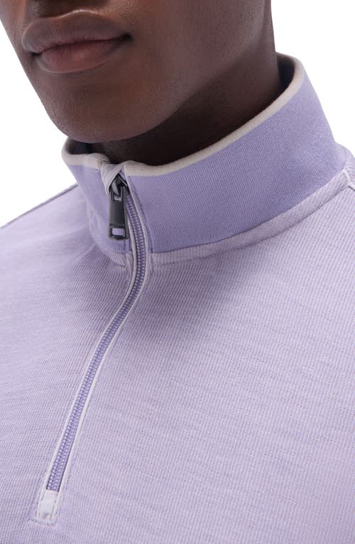 Bugatchi Quarter Zip Performance Pullover In Lilac