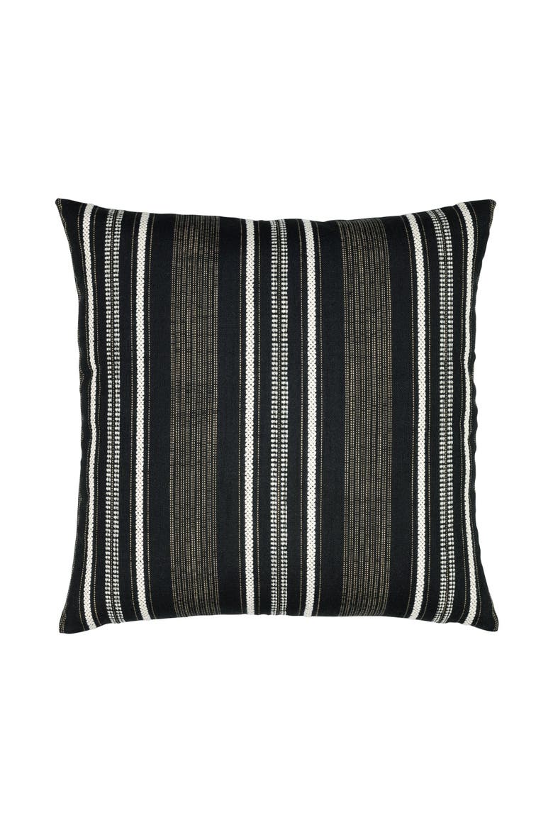 Pathway Textured Stripe Indoor & Outdoor Woven Accent Pillow, Main, color, Ebony