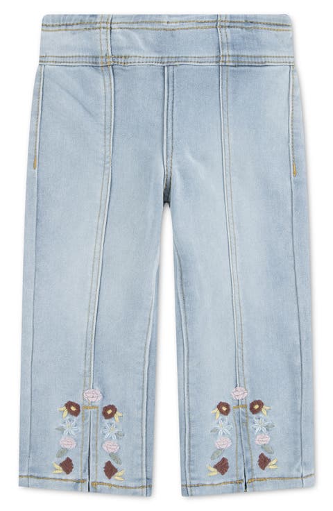 Kids' Embroidered Wide Leg Jeans