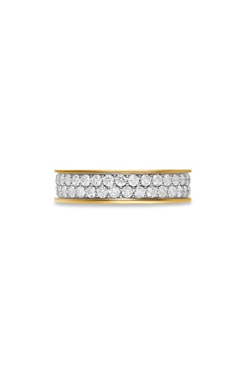 Men's Streamline Band Ring in 18K Yellow Gold with Diamonds, 6.2mm