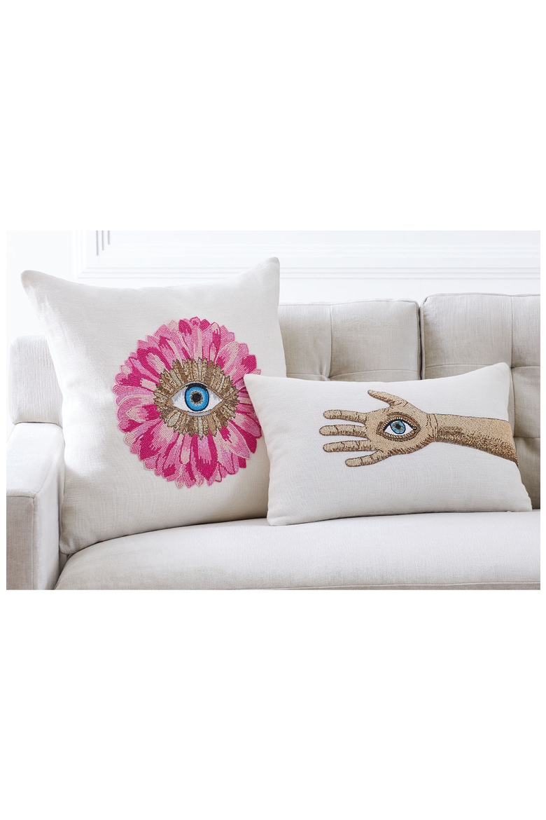 Petals Beaded Pillow, Alternate, color, White / Pink / Blue