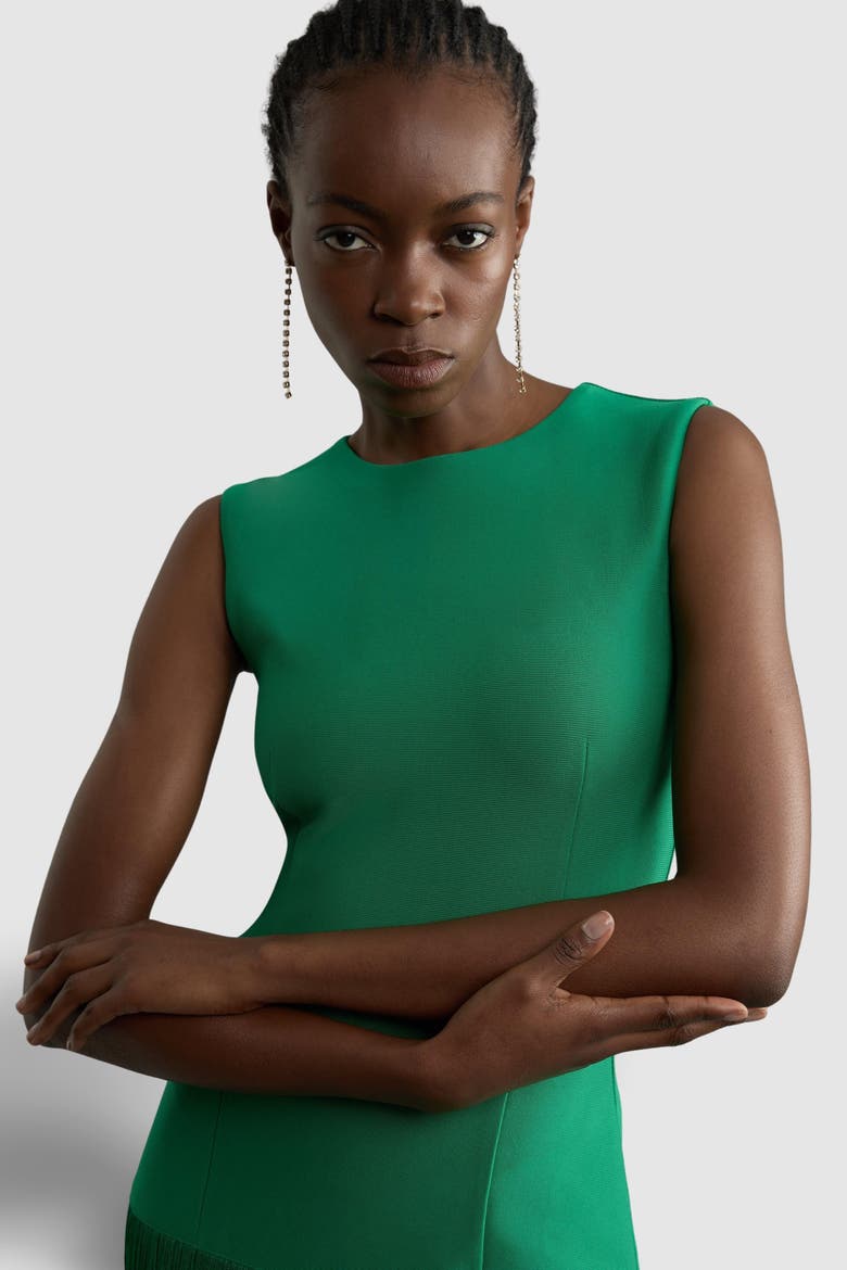 Tassel Hem Knitted Dress, Alternate, color, Green