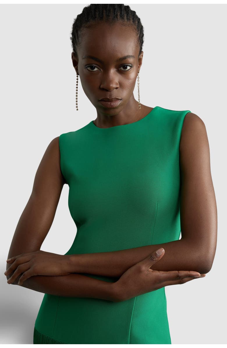 Karen Millen Tassel Hem Knitted Dress, Alternate, color, Green