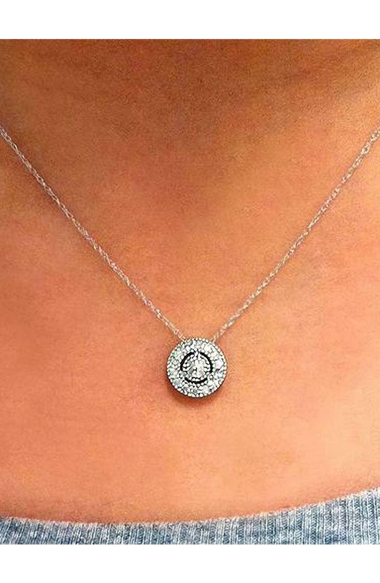 Bliss Diamond 1/4 ct Lab Grown Diamond Pave Halo Pendant Gold Womens Necklace, Alternate, color, 