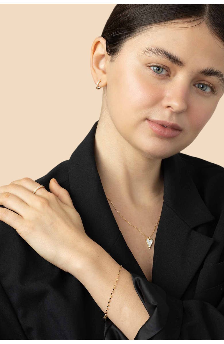 Oradina 14K Gold Regal Diamond Huggies, Alternate, color, White Gold - Diamonds