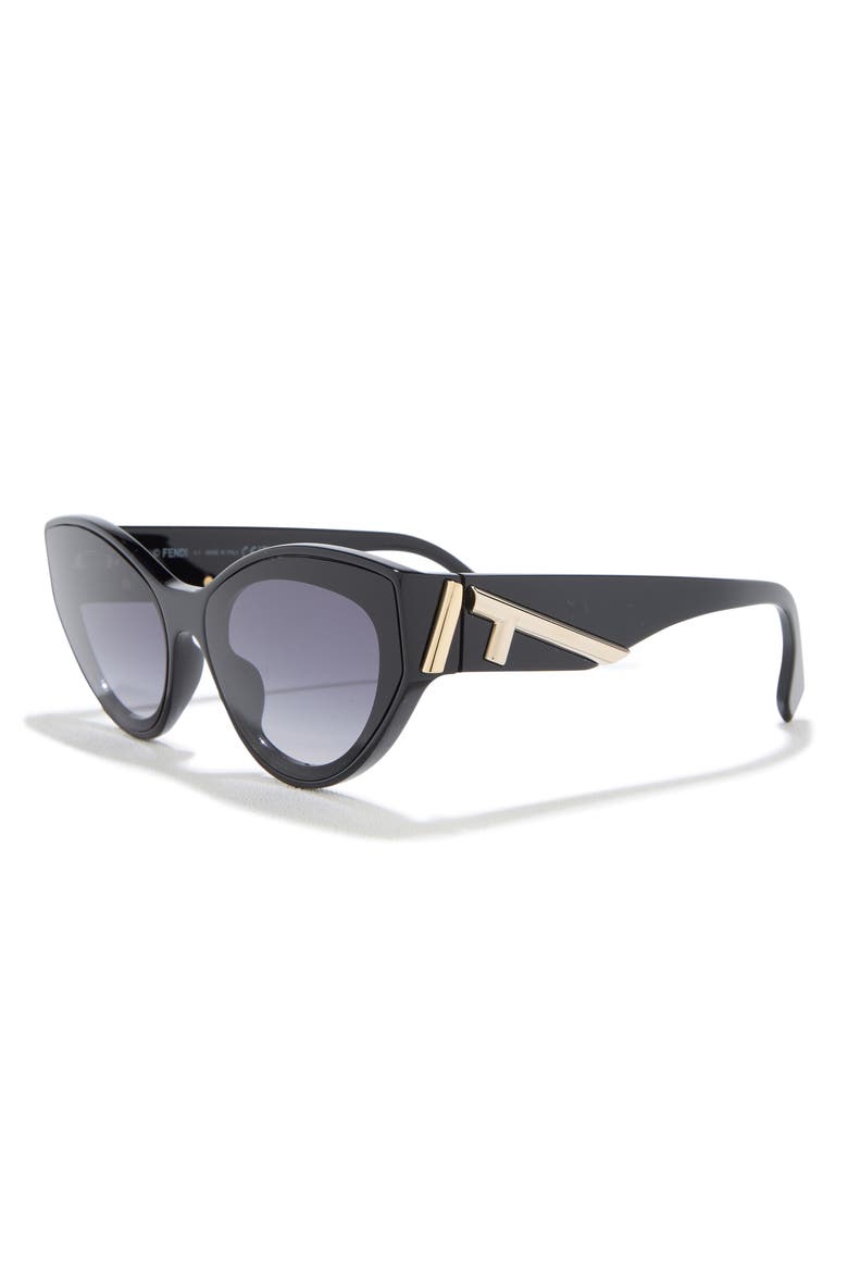 First 62mm Cat Eye Sunglasses, Alternate, color, SHINY BLACK / GRADIENT BLUE