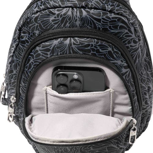 Baggallini Securtex Anti-theft Multi Zip Sling In Purple