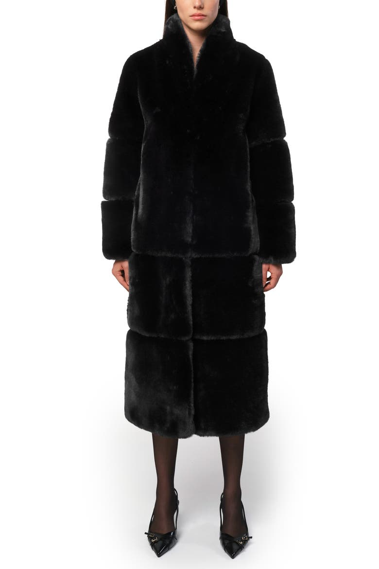 Sylke Pluche™ Faux Fur Longline Coat, Main, color, NOIR