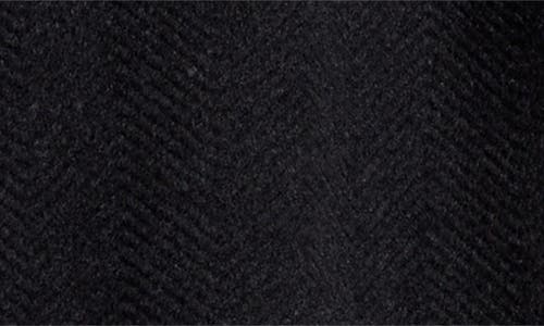 Eileen Fisher Herringbone Wool Coat In Black