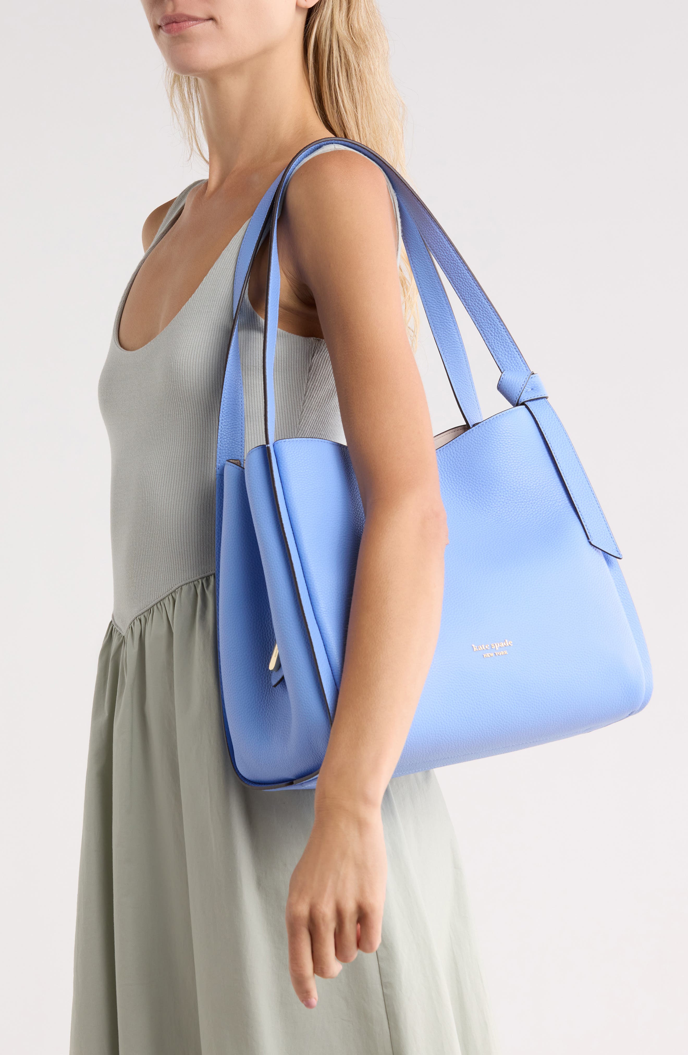 knott large leather shoulder bag, Alternate, color, GENIE BLUE