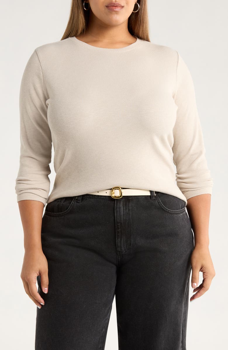 Treasure & Bond Crewneck Knit Top, Main, color, Grey Chateau