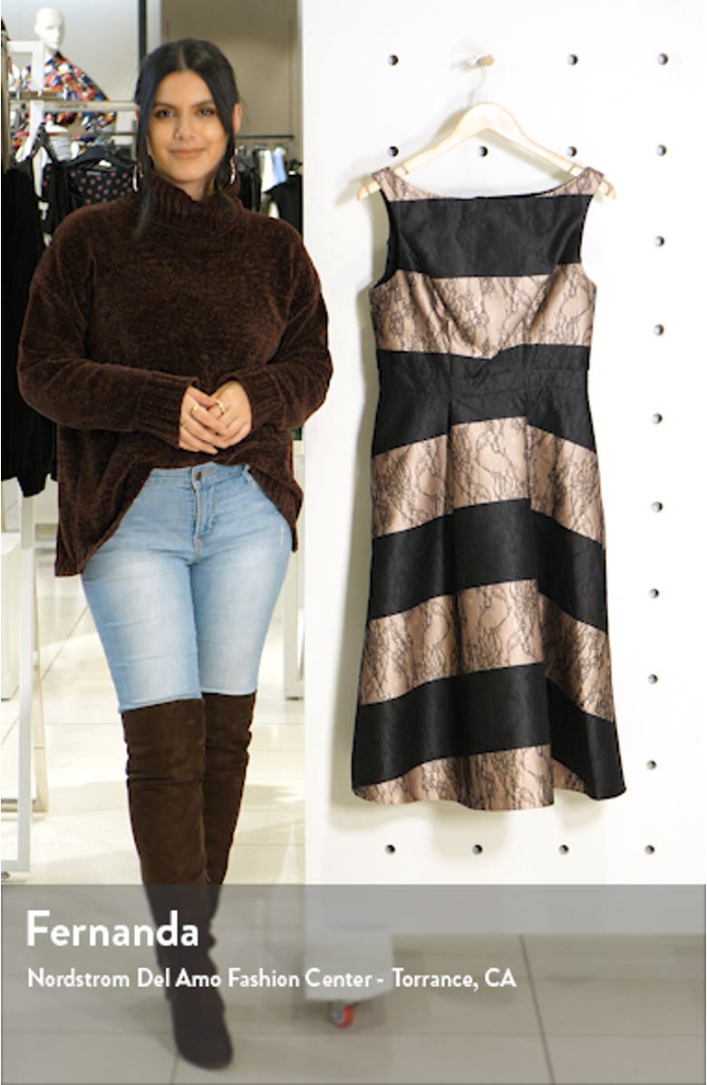 Sarah Stripe Floral Lace Cocktail Dress, sales video thumbnail