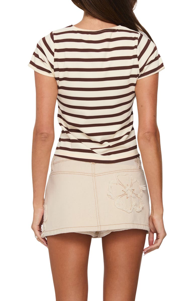 Princess Polly Daisee Low Rise Denim Miniskort, Alternate, color, Cream