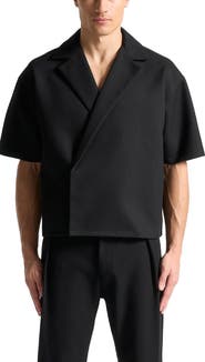 Manière De Voir Abel Boxy Twill Double Breasted Shirt