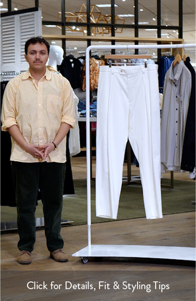 Pleated Cotton Stretch Twill Dress Pants, sales video thumbnail