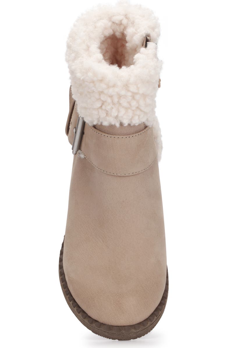 Gentle Souls Signature Slit Faux Shearling Moto Bootie, Alternate, color,
