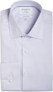 Stantt Contemporary Fit Wrinkle Resistant Cotton Dobby Dress Shirt