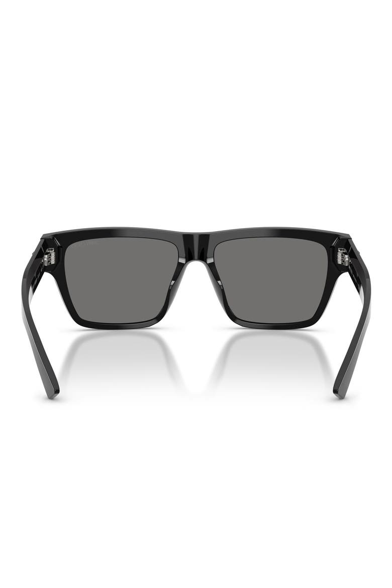 54mm Polarized Rectangular Sunglasses, Alternate, color, BLACK / POLAR DARK GRAY