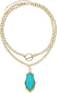 Petit Moments Wander Stone Pendant Layered Necklace