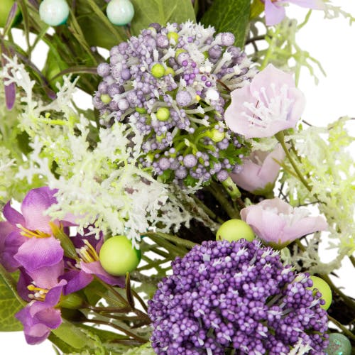Northlight Lavender And Allium Spring Wreath In Purple