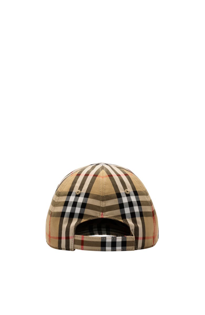 Burberry Check Cotton Baseball Cap, Alternate, color, Sand Beige