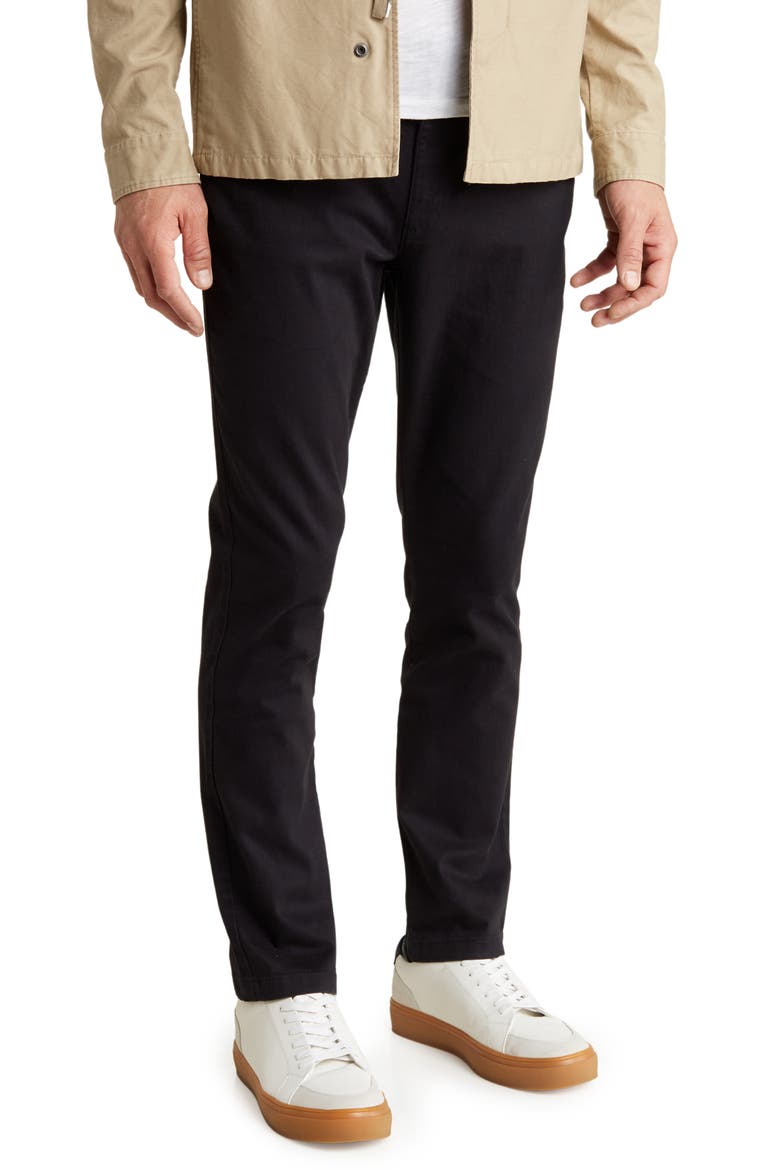 Brushed Twill Slim Pants, Main, color, BLACK BEAUTY
