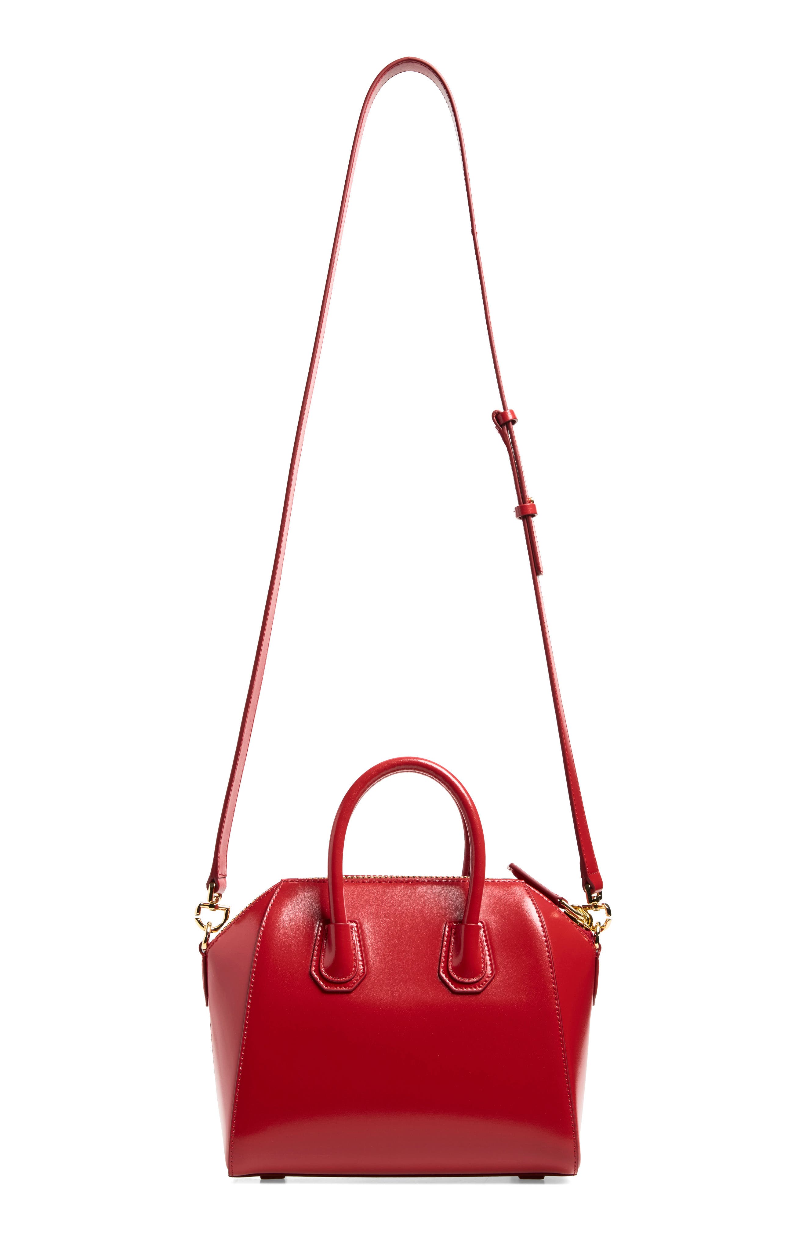 Mini Antigona Leather Satchel, Alternate, color, VERMILLION