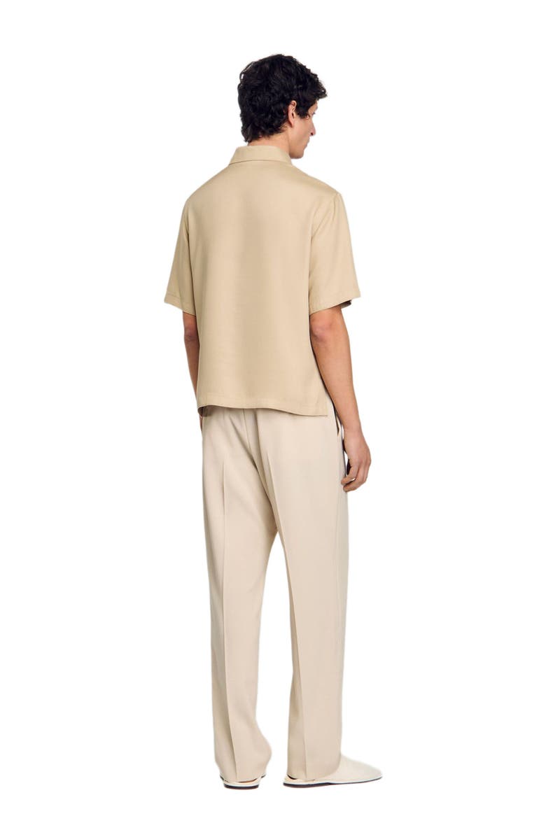 SANDRO Zip-neck polo shirt, Alternate, color, 