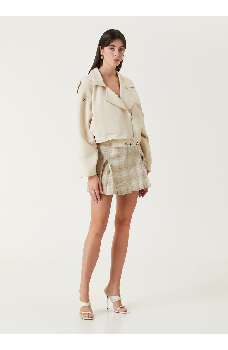 PCFG Linen Blend Free Heaven Pleated Mini Skirt, Alternate, color, Beige