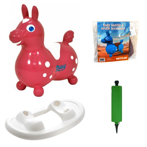 Gymnic Rody Rody Inflatable Bounce Horse with Rocking Base & Saddle-Bridle Accessory in Pink  product